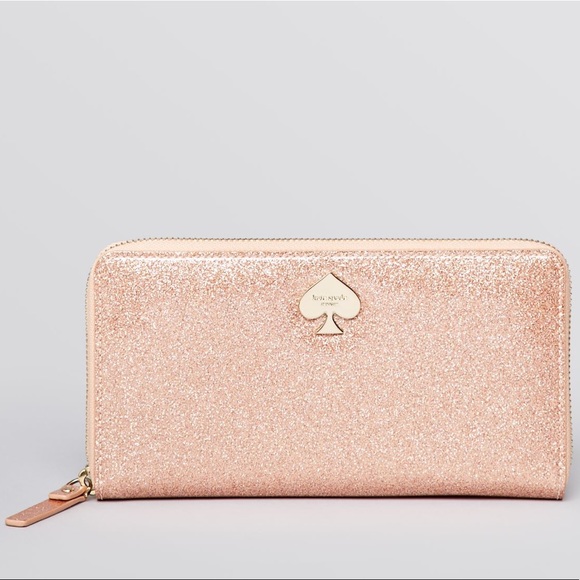 Kate Spade Pink Lacey Glitter Bug Wallet